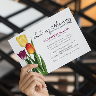Trio aus Tulpen In Loving Memory Beerdigung Einladung