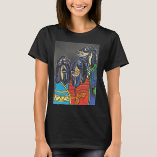 Trio Coon Dogs in Native American Blankets T-Shirt
