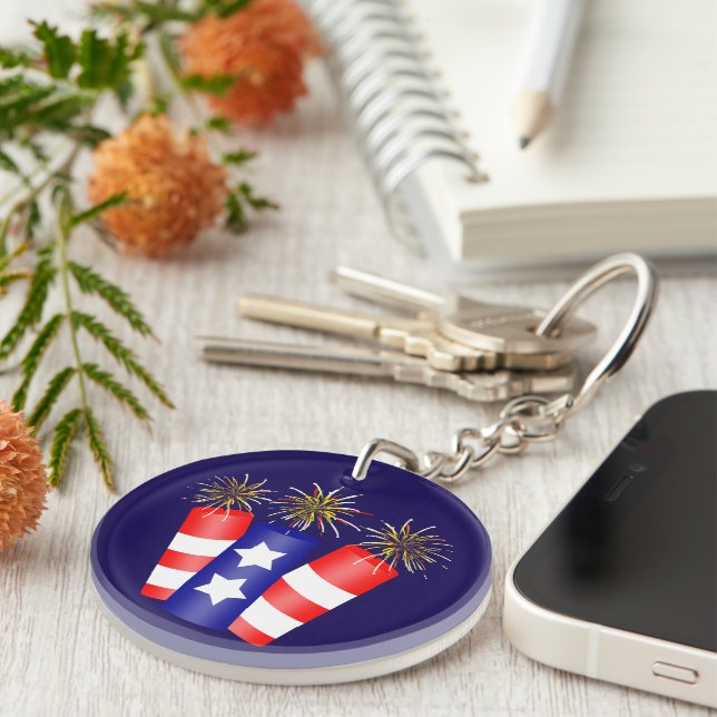 Trio der Feuerwehr für den 4. Juli Schlüsselanhänger (Vorderseite rechts)