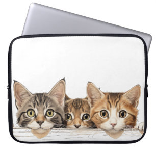 TRIO DER NIEDLICHEN KITTKATZKATZEN, DIE ÜBER ZENTR LAPTOPSCHUTZHÜLLE