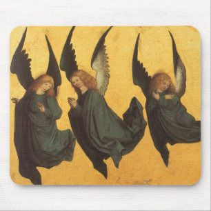 Trio der Renaissance-Engel von Meister des Hausbuc Mousepad