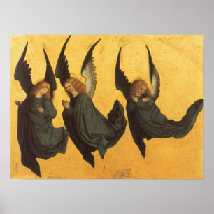Trio der Renaissance-Engel von Meister des Hausbuc Poster