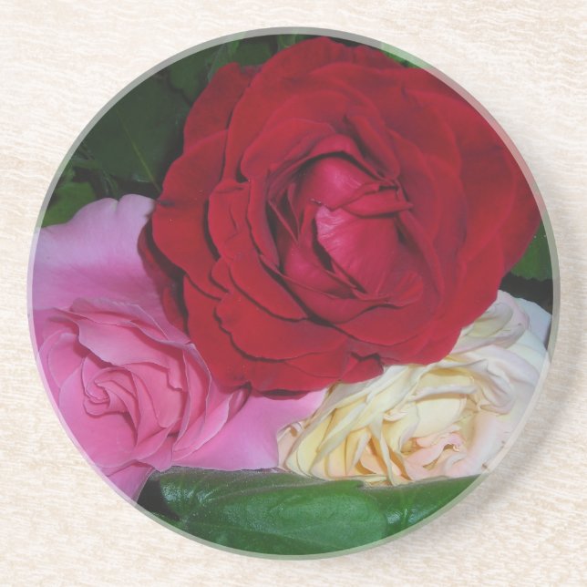 Trio der Rose Sandstein Untersetzer (Vorne)
