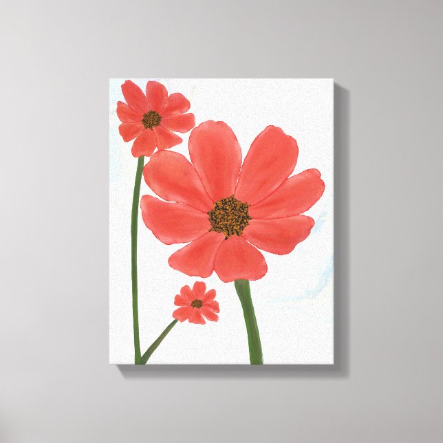 Trio der roten Blume Leinwanddruck (Vorderseite)