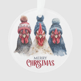 Trio der Winterhühner Weihnachten Ornament