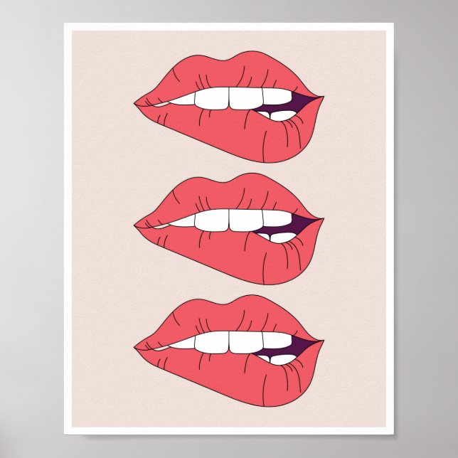 Trio des Bitens der roten Lippen Poster (Vorne)