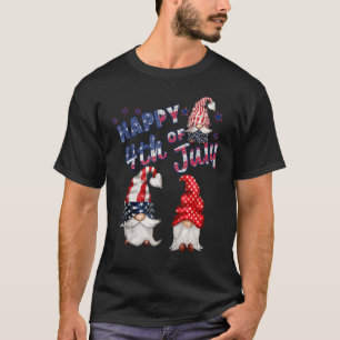 Trio Gnomes Niedlicher Tag der Unabhängigkeit der T-Shirt