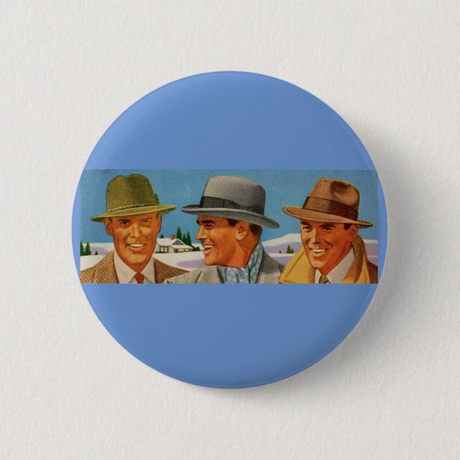 Trio in der Fedora der 50er Jahre Button (Vorderseite)