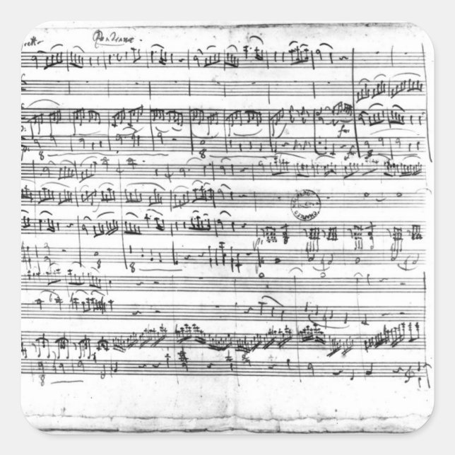 Trio in E-Dur "Kegelstatt" Quadratischer Aufkleber (Vorderseite)