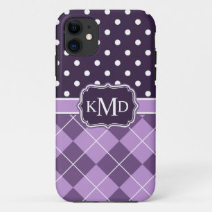 Trio Mit Monogramm Lila Raute Punkte Case-Mate iPhone Hülle