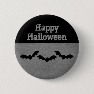 Trio of Bats Halloween Button, grau Button
