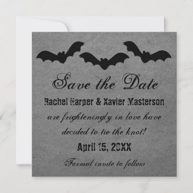 Trio of Bats Halloween Save the Date einladen (Vorderseite)