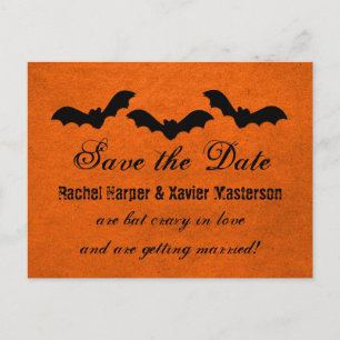 Trio of Bats Halloween Save the Date Postkarte