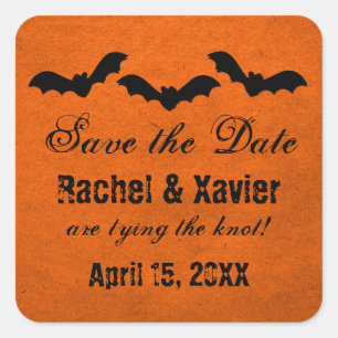 Trio of Bats Halloween Save the Date Stickers