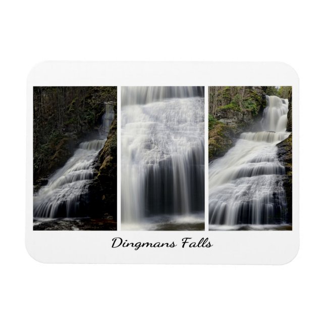 Trio of Dingmans Falls Fotografs Magnet (Horizontal)
