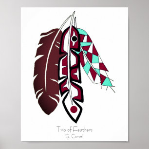 Trio of Feathers Original Art Poster