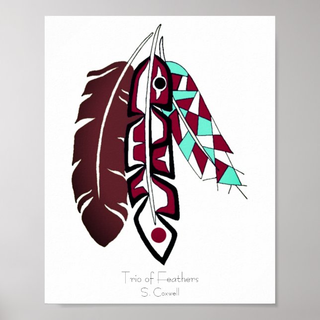 Trio of Feathers Original Art Poster (Vorne)