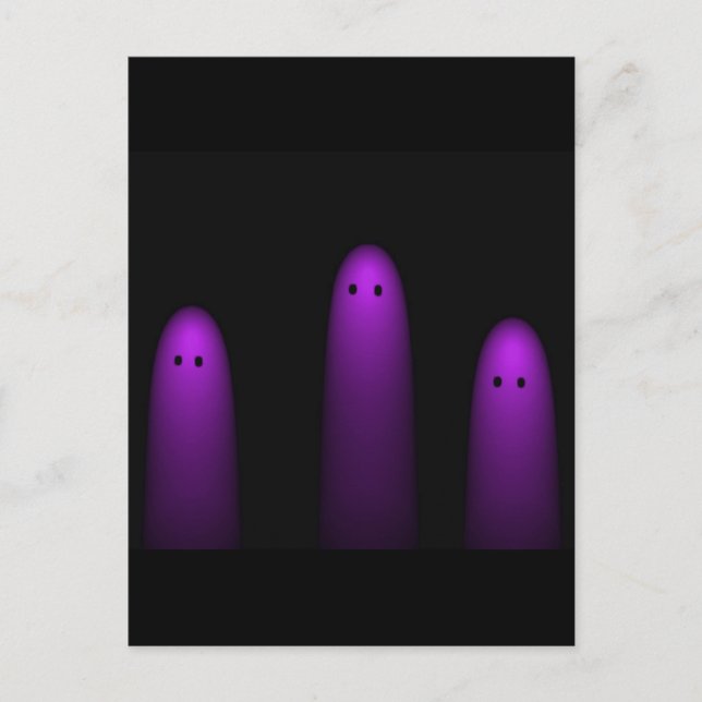 Trio of Ghosts (Fuschia) Postkarte (Vorderseite)