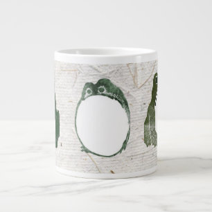 Trio of Grumpy Japanese Frogs Toads 19. Jahrhunder Jumbo-Tasse