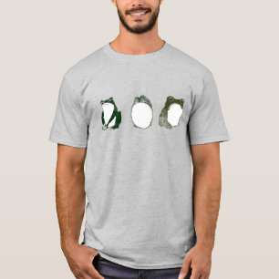 Trio of Grumpy Japanese Frogs Toads 19. Jahrhunder T-Shirt