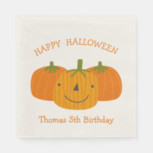 Trio of Happy Pumpkins Halloween Party N Serviette