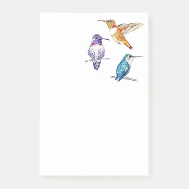 Trio of Hummingbirds Post-it Klebezettel (Vorderseite)