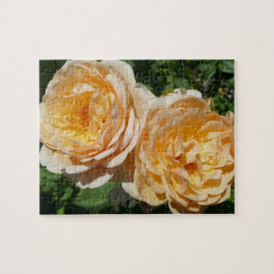 Trio of Peach Rose Floral Puzzle