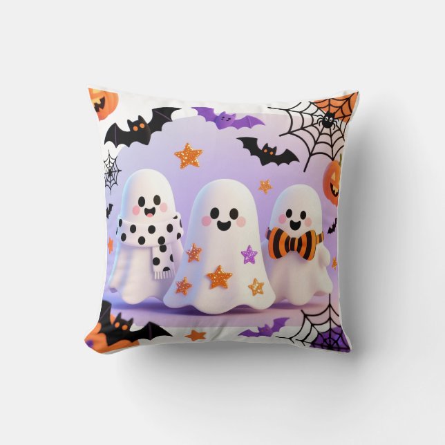 Trio of Playful Cartoon Ghosts Kissen (Vorderseite)