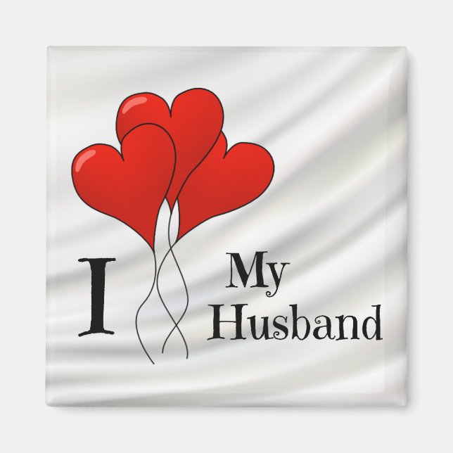 Trio of Red Heart Balloons I Liebe Mein Mann Magnet (Vorne)