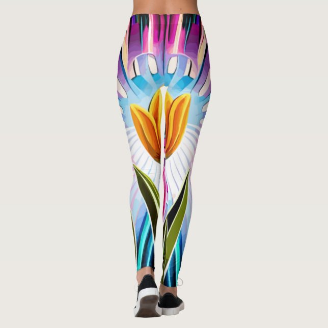 Trio of Tulips: Ein Ausbruch der Springtime-Schönh Leggings (Rückseite)