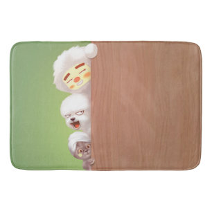 Trio Peeking Animals Badematte