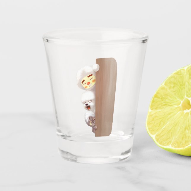 Trio Peeking Animals Schnapsglas (Vorderseite)