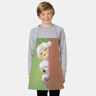 Trio Peeking Animals Schürze