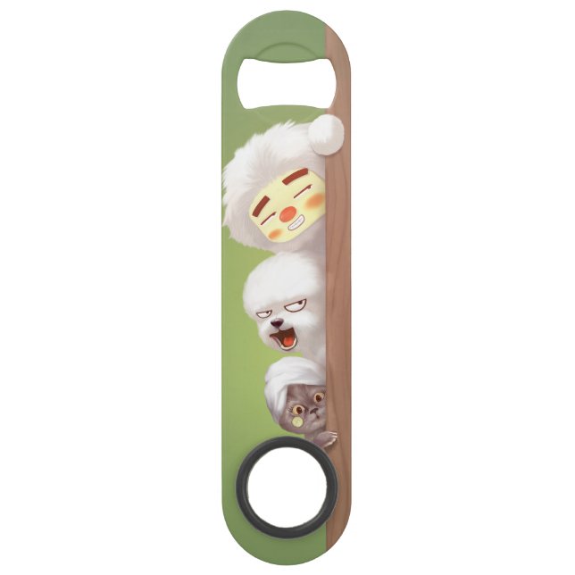 Trio Peeking Animals Speed Flaschenöffner (Vorderseite)