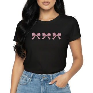 Trio Rosa Schleife Süße Coquette Ästhetik T-Shirt