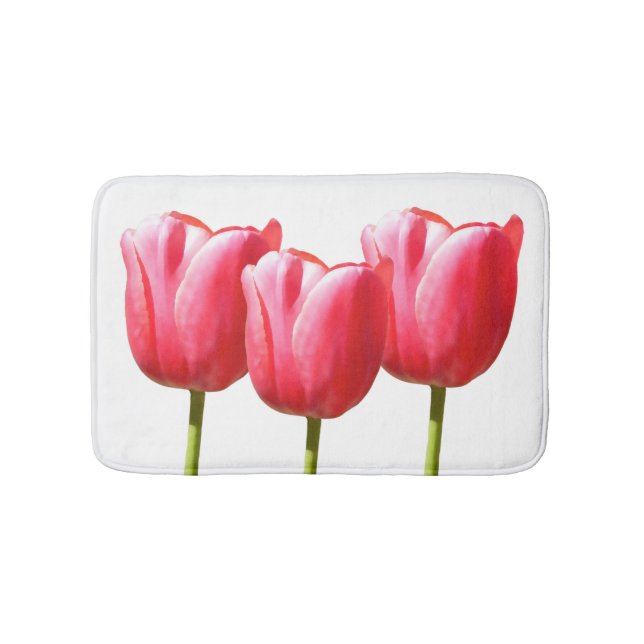 Trio-Rosen-Tulpen Badematte (Vorderseite)