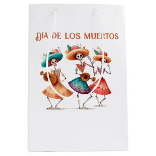 Trio tanzender Calavera zum Día de los Muertos Mittlere Geschenktüte