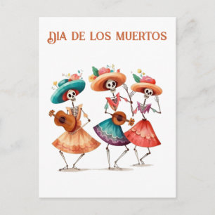 Trio tanzender Calavera zum Día de los Muertos Postkarte