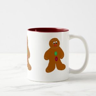 Trio von Lebkuchenmännern Zweifarbige Tasse