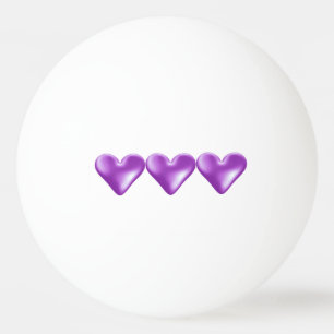 Trio von violetten Herzen Tischtennisball