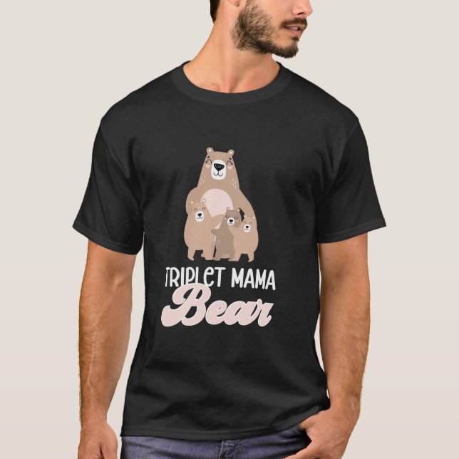 Triole Mama Bear Triole Mama Triplets Triole T-Shirt (Vorderseite)