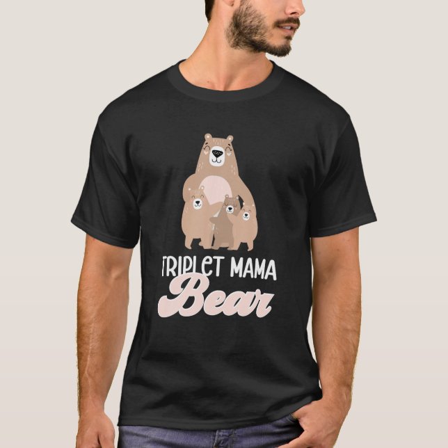 Triole Mama Bear Triole Mama Triplets Triole T-Shirt (Vorderseite)