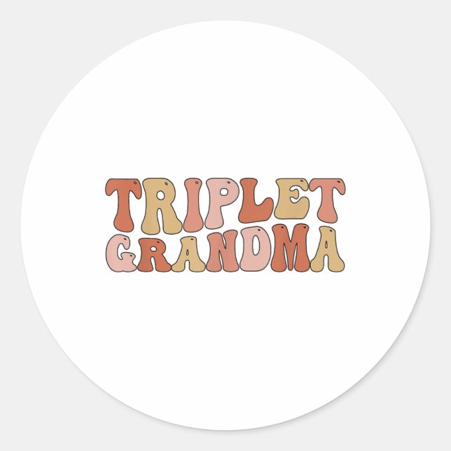 Triole Oma von Triplets Groovy Triole Runder Aufkleber (Vorderseite)