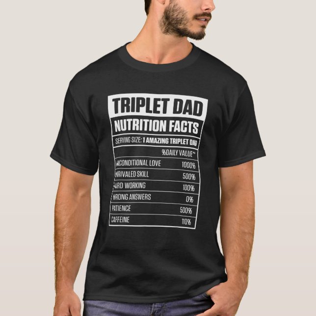 Triole Vater Pride New Time Daddy of Triplet T-Shirt (Vorderseite)