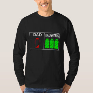 Triole Vater von drei Töchter Funny Vatertag T-Shirt