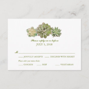 TrioSucculentswatercolor-Salbei Wedding UAWG RSVP Karte