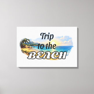 Trip to the Beach Tropical Sunset Escape Design Leinwanddruck