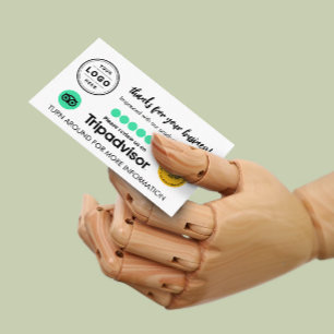 Tripadvisor-Bewertungsanfragekarte mit QR-Code Telefonnummerkarte