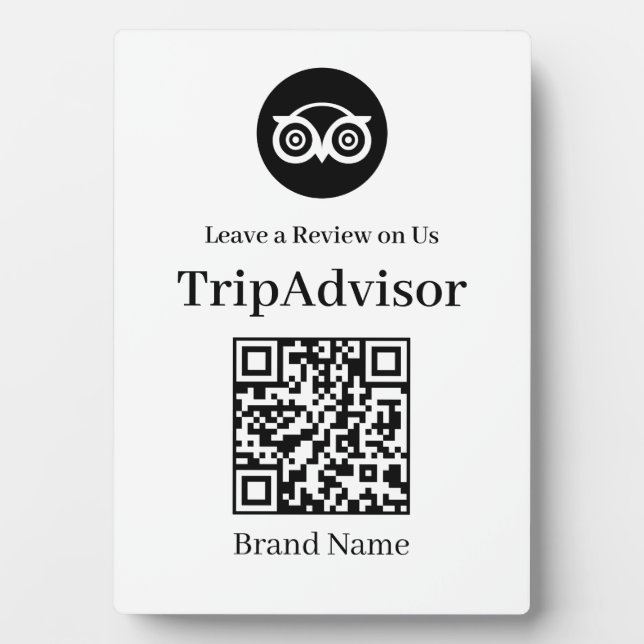 Tripadvisor QR Code | Anzeige der Geschäftsbewertu Fotoplatte (Vorderseite)