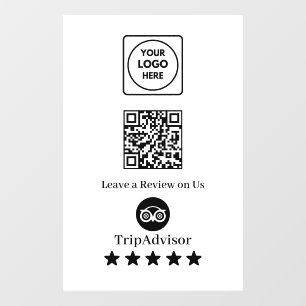 Tripadvisor QR Geschäftskundenbewertungs-Anzeige Fensteraufkleber